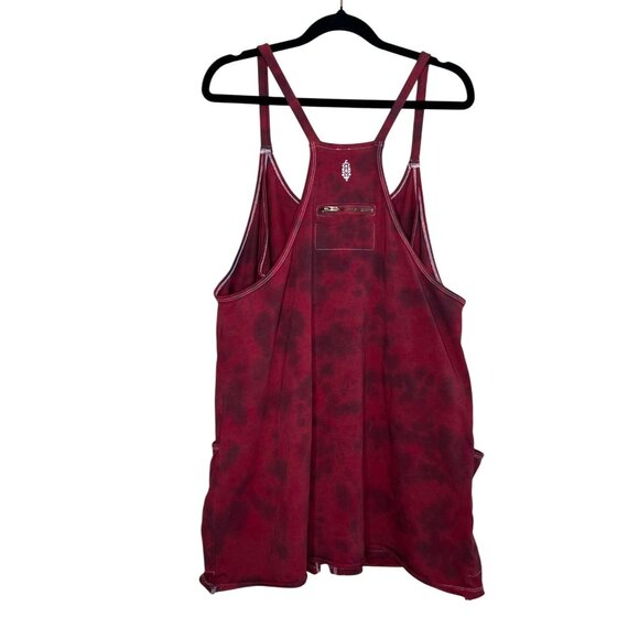 NEW Free People Movement Hot Shot Mini Dress Custom Tie Dye Red & Charcoal SZ M - Picture 3 of 11